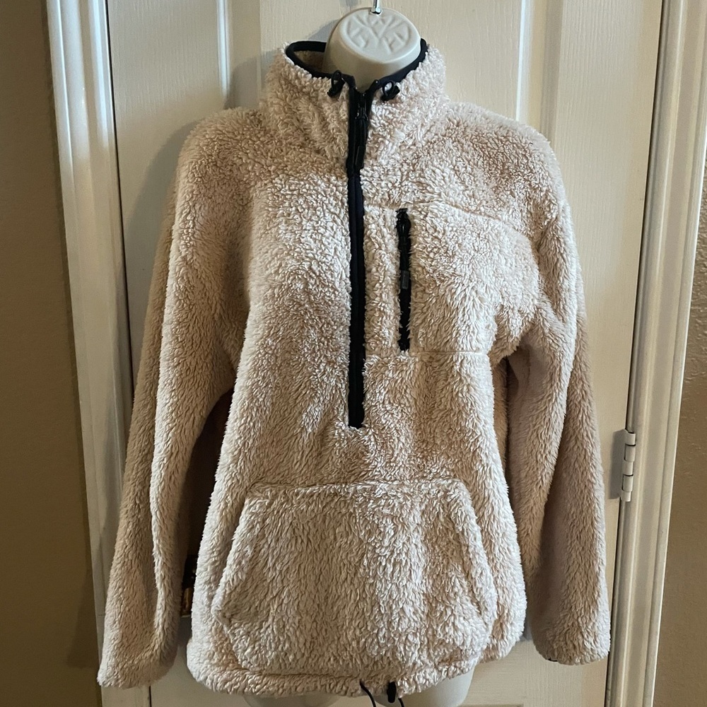 🏷️ PINK Victoria’s Secret half zip pullover sz extra small zip up pocket